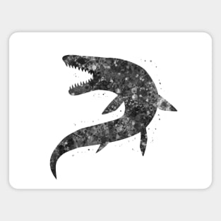 Mosasaur dinosaur black and white Magnet